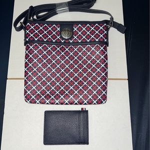 Tommy Hilfiger Plaid Crossbody Bag and Card Case in Red, White & Blue